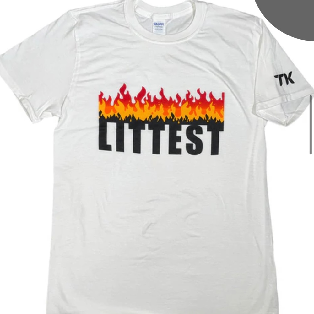 TK MERCH LITTEST FLAME TEE IN WHITE